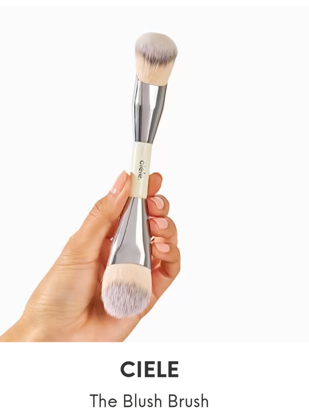 Ciele Dual-Ended Blush Brush in Cream and Silver